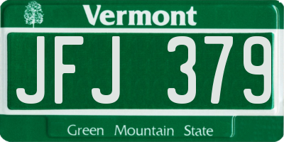 VT license plate JFJ379