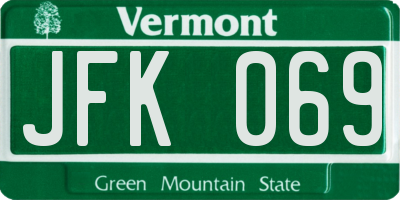 VT license plate JFK069
