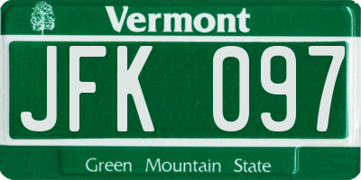 VT license plate JFK097