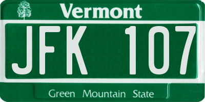 VT license plate JFK107