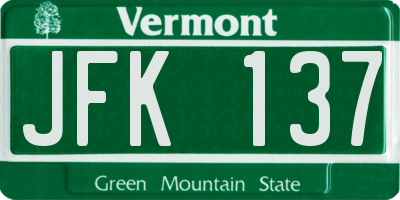 VT license plate JFK137