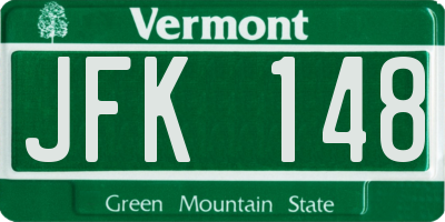 VT license plate JFK148