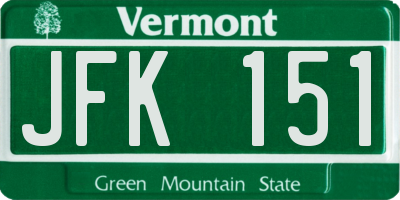 VT license plate JFK151