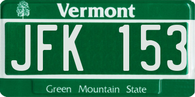 VT license plate JFK153