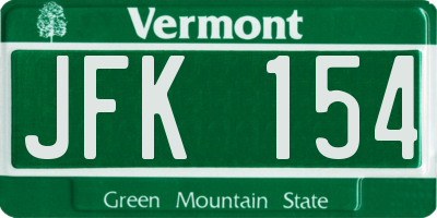 VT license plate JFK154