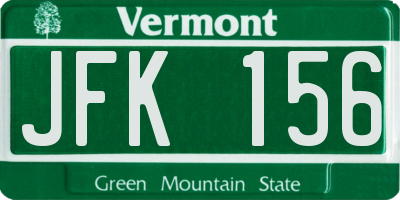 VT license plate JFK156