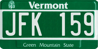 VT license plate JFK159