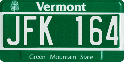 VT license plate JFK164