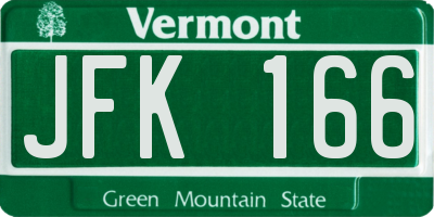 VT license plate JFK166