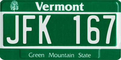VT license plate JFK167