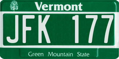 VT license plate JFK177