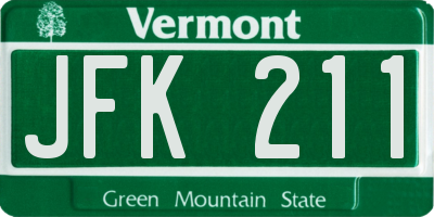 VT license plate JFK211