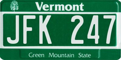 VT license plate JFK247