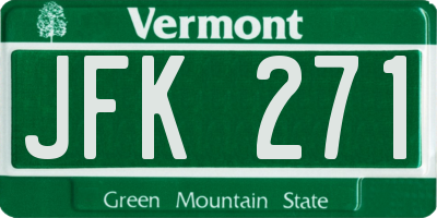 VT license plate JFK271