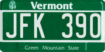 VT license plate JFK390