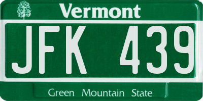 VT license plate JFK439