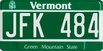 VT license plate JFK484