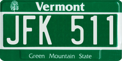 VT license plate JFK511