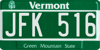 VT license plate JFK516