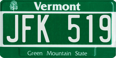 VT license plate JFK519