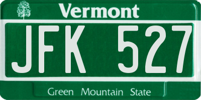 VT license plate JFK527