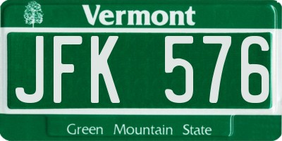 VT license plate JFK576