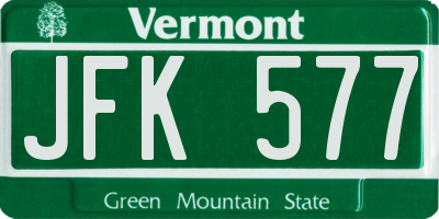 VT license plate JFK577
