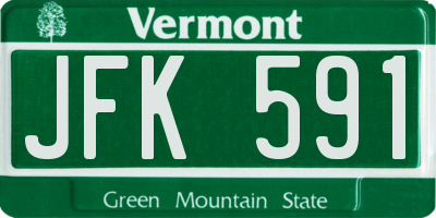 VT license plate JFK591