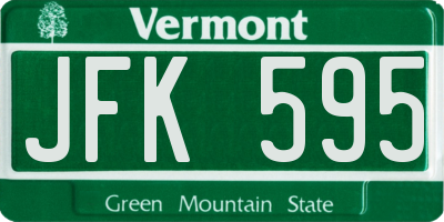 VT license plate JFK595