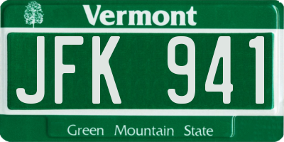 VT license plate JFK941