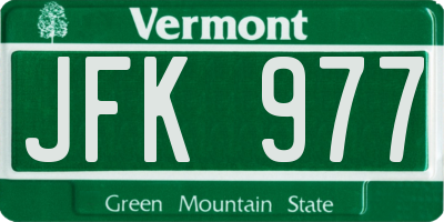 VT license plate JFK977