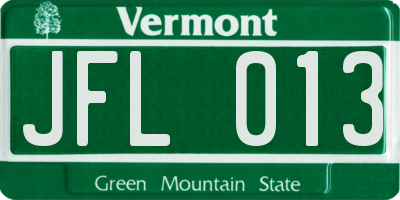 VT license plate JFL013