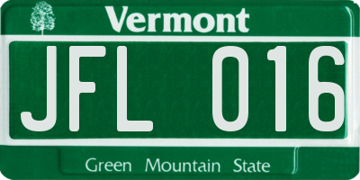 VT license plate JFL016