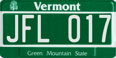 VT license plate JFL017
