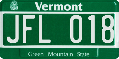 VT license plate JFL018