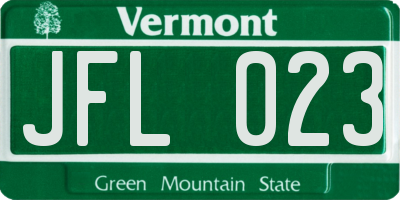 VT license plate JFL023
