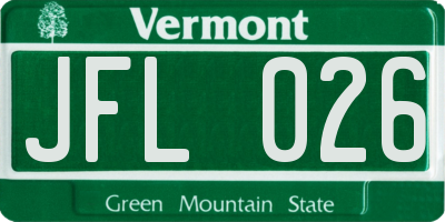 VT license plate JFL026