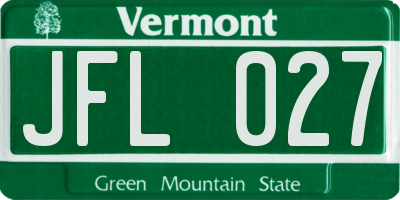 VT license plate JFL027