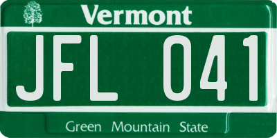 VT license plate JFL041