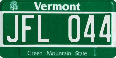 VT license plate JFL044