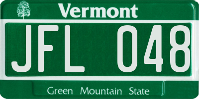 VT license plate JFL048