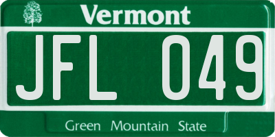 VT license plate JFL049