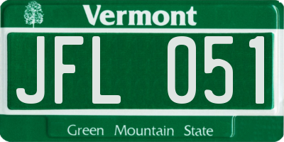 VT license plate JFL051