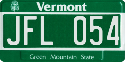 VT license plate JFL054