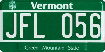 VT license plate JFL056