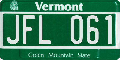 VT license plate JFL061