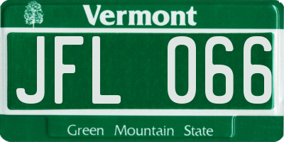 VT license plate JFL066