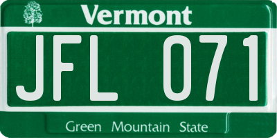 VT license plate JFL071