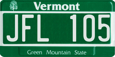 VT license plate JFL105