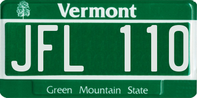 VT license plate JFL110
